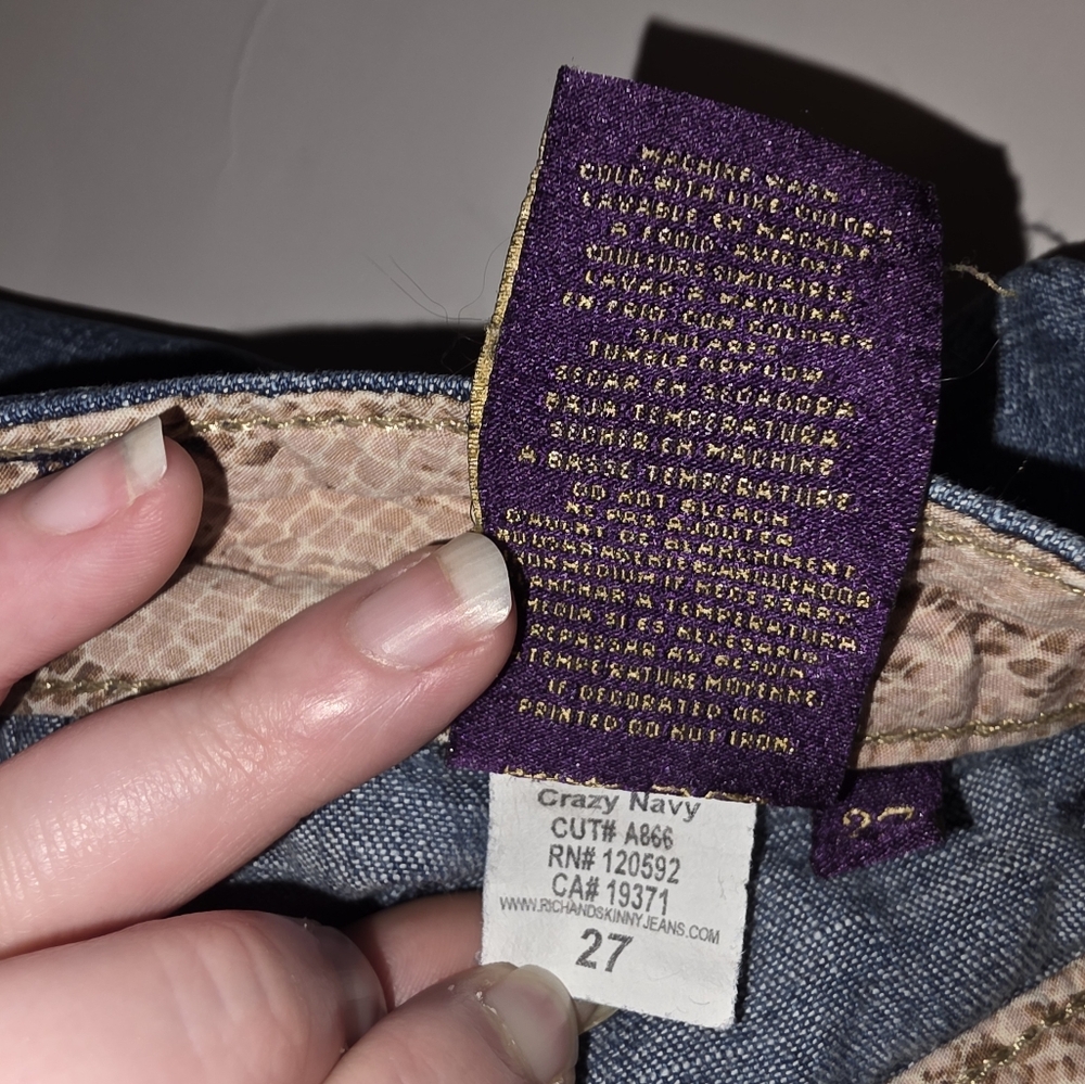 Rich & Skinny Jean Shorts Size 27 Crazy Navy - Picture 5 of 7